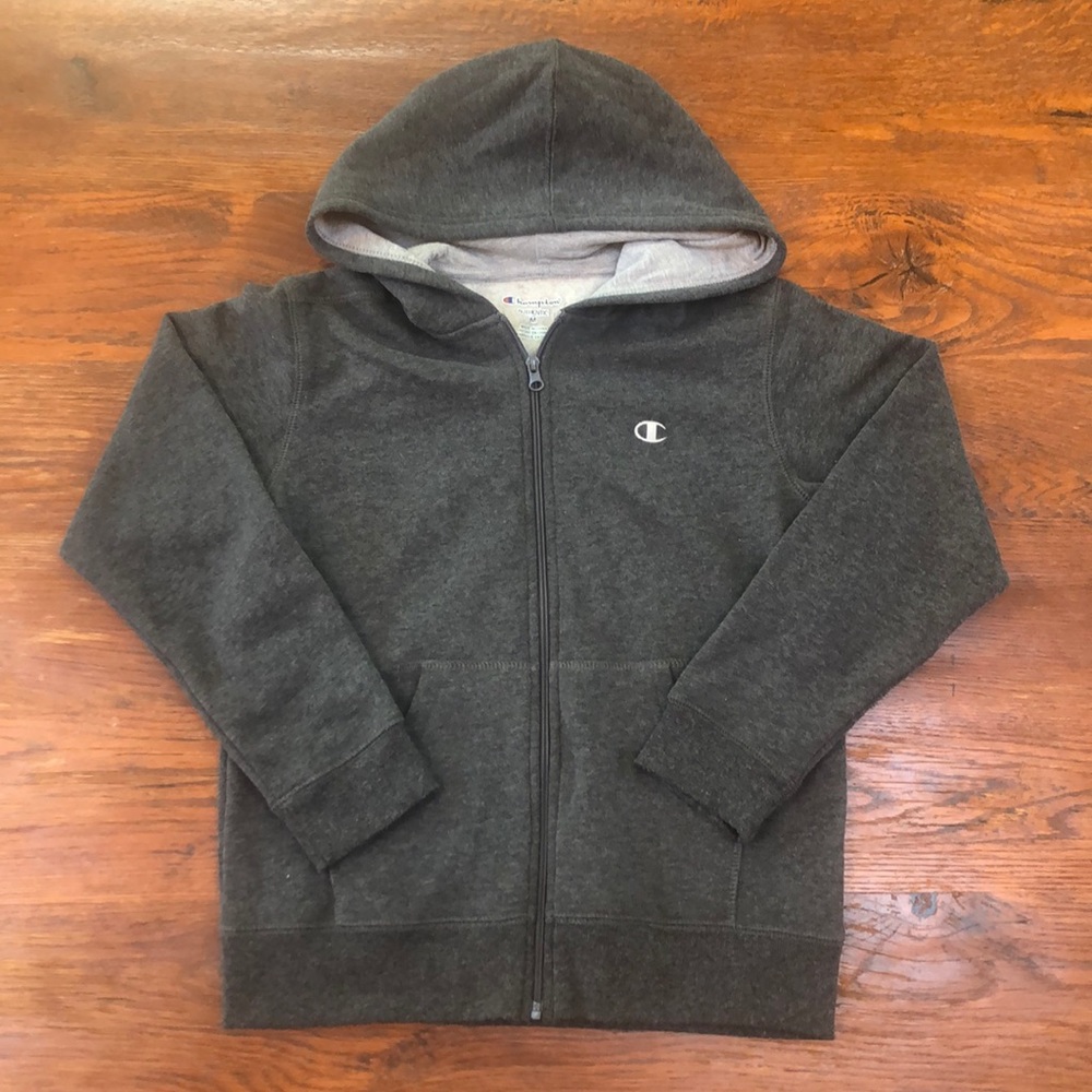 Dark Gray Zip-up Champion Hoodie Size M